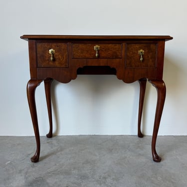 Vintage Baker Queen Anne Style Burlwood & Mahogany Lowboy 