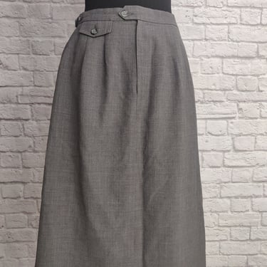 Vintage 80s 90s Grey High Waisted Skirt // Trouser-Style 