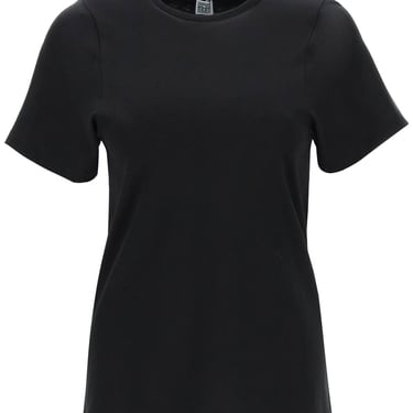 Toteme Monogram-Embroidered Curved T-Shirt Women