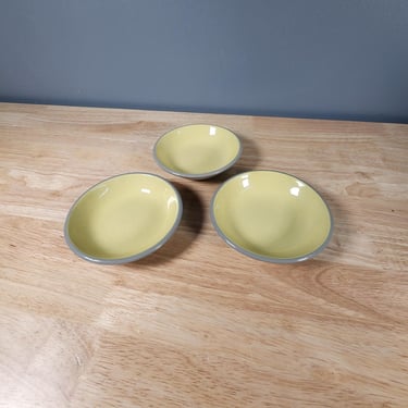 One Harkerware Yellow and Grey 5.25" Bowl Multiples Available 