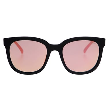 Taylor Oversized Sunglasses - Matte Black / Pink Mirror