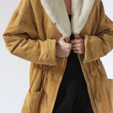 Incredible Vintage Suede & Faux Fur Coat