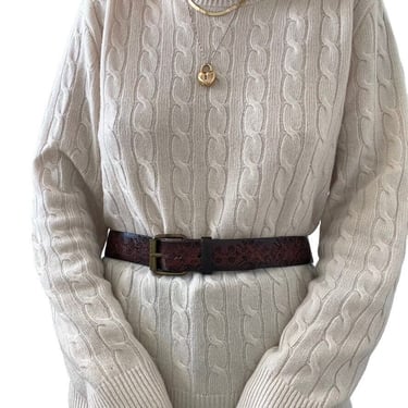 Womens Brown Genuine Leather Floral Embossed Hippie Western Waist Belt Sz M 