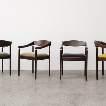 Thonet Armchairs with New Upholstered Assorted Velvet Seats