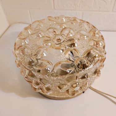 RESERVED Vintage Glass Sconce / Wall Plafoniere/ Flower Sconce/ Mid Century Flush Mount Ceiling - Wall Light / Round Light/ 70s 