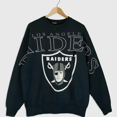 Vintage NFL La Raiders Full Front Graphick Sweatshirt Sz XL