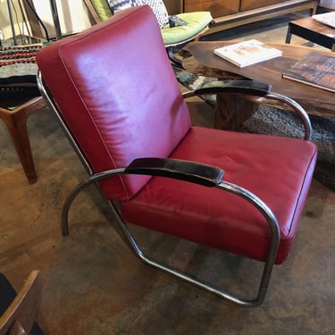 Mid Century Chrome Lounge Chair 