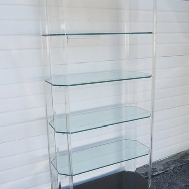 Mid Century Hollywood Regency Lucite and Glass Large Display Cabinet 5053