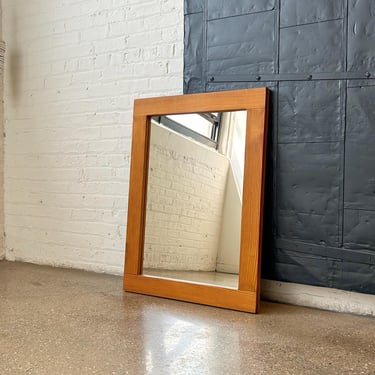 1970’s MCM Large Vintage Pine Wall Hanging Mirror Original Finish Free Shipping. 