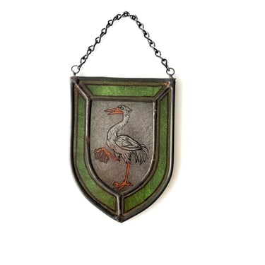 Vintage Morgan Bockius Hand Painted Stained Glass Suncatcher 