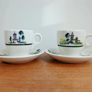 Vintage Syracuse Demitasse (2) Cups and Saucers | The Cloister Sea Island GA | 5-HH May 1953 