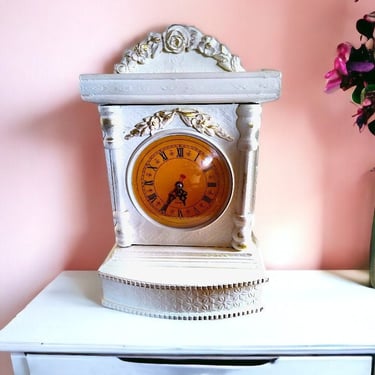 VINTAGE Inspired Reclaimed Wood Desktop Clock Distressed Shabby Chic Timepiece Antique Style Reclaimed Desk Clock Whimsical Eco Friendly 