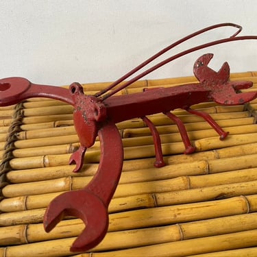 Vintage Repurposed Tool Lobster Art, Hand Made Folk Art, Maine Lobster, Northeast Decor, Nails Wrenches Lobster Table Sculpture 