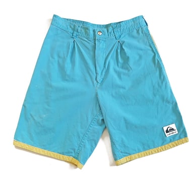 Quiksilver shorts / 80s shorts / 1980s Quiksilver cotton skater surfer baggy long shorts 27 