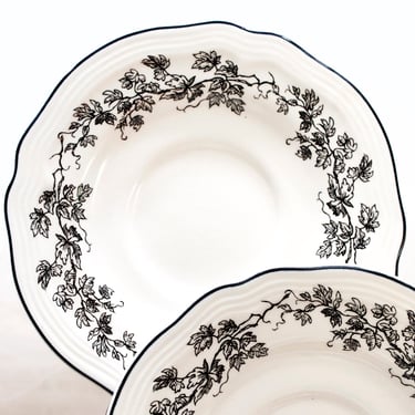 VINTAGE: 2pc Set New England Toile "Gamebirds" 6 1/4" Saucer - Tabletops Unlimited - Replacement, Collecting - SKU 27-D-00032531 