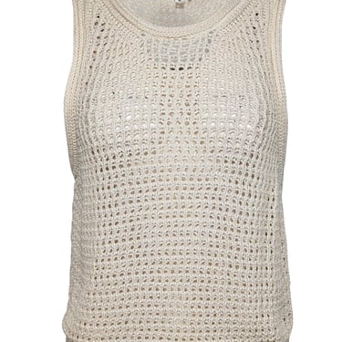 A.L.C. - Cream Open Knit Tank Top Sz XL