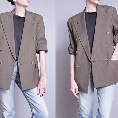 Vintage 1990's | BARNEY'S | 100% Wool | Double Breasted | Unisex | Blazer | Jacket | M or Oversized 