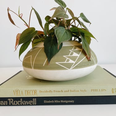 Handmade + Signed Green Bowl Planter