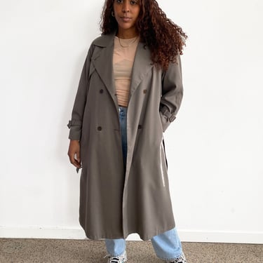 Olive Trench Coat with Removable Lining