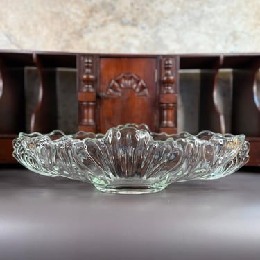 Jeanette Pressed Glass Serving Dish Shallow Transparent Rectangular Crystal Clear Tableware Oblong Bowl 