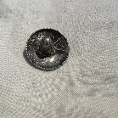 Vintage Silver Sombrero Pin