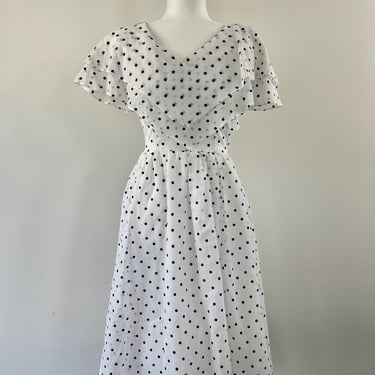 1970s Cotton Polka Dot Dress 