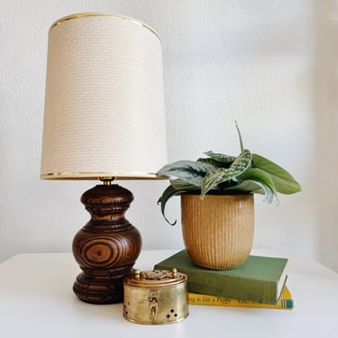 Turned Wood Lamp + Drum Shade