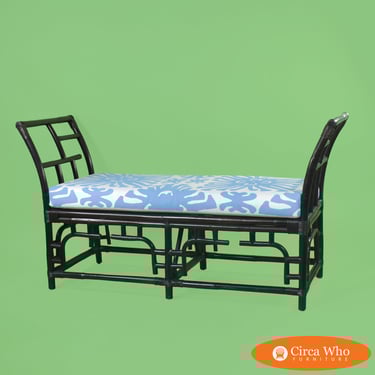 Large Fretwork Bench Newly Upholstered