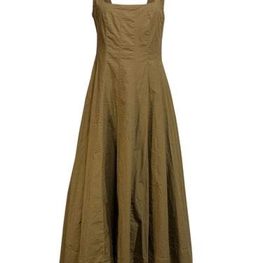 Staud - Army Green Poplin Sleeveless Dress Sz 10