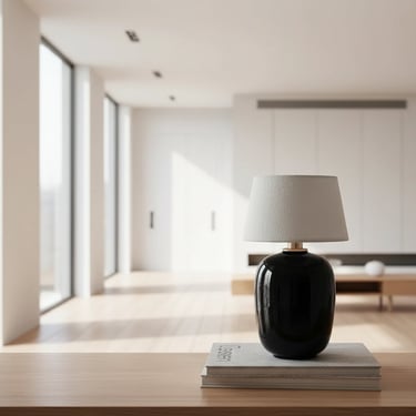 2Modern Torso Portable LED Table Lamp in Black  FFW-1102