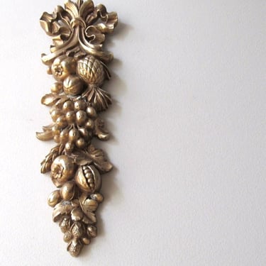 gold wall decor cascading fruit vintage syroco wall hanging buy one or a pair 