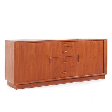 Dyrlund Mid Century Danish Teak Tambour Lowboy Dresser - mcm 