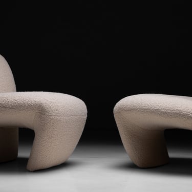 Sculptural Chairs in Boucle Fabric