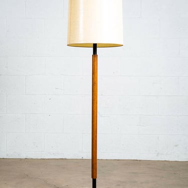 Mid Century Danish Modern Floor Lamp Solid Walnut Square Lighting Mcm Black