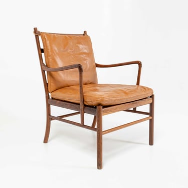 Ole Wanscher's Colonial Chair in Rosewood with Maharam Sorghum Brown Cushions 