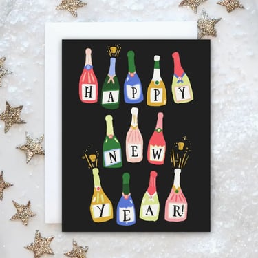 Champagne Bottles Card