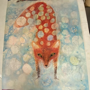 BRIAN WILDSMITH Vintage 1971 Red Fox January Calendar Poster ~ 36