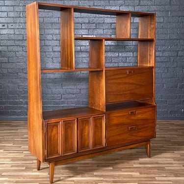 Mid-Century Modern Walnut Room Divider or Bookshelf by J.B. Van Sciver, c.1960’s 