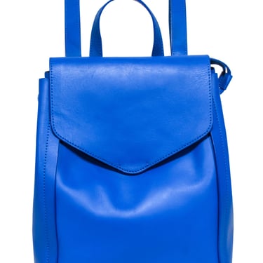 Loeffler Randall - Blue Leather Front Flap Backpack