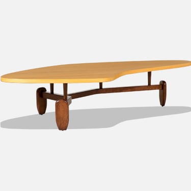 John Keal &quot;Outrigger&quot; Two-Tone Coffee Table for Brown Saltman