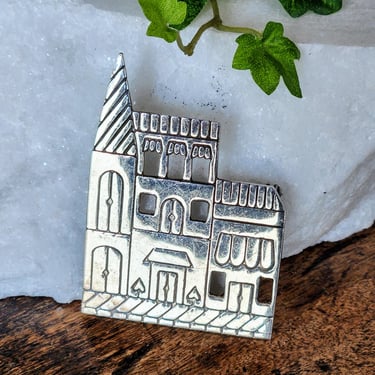 Sterling Castle Brooch~Vintage Pin/Brooch~Gifts for Her 