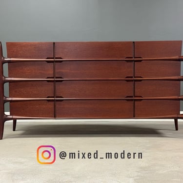 Large Teak Mid Century Dresser 