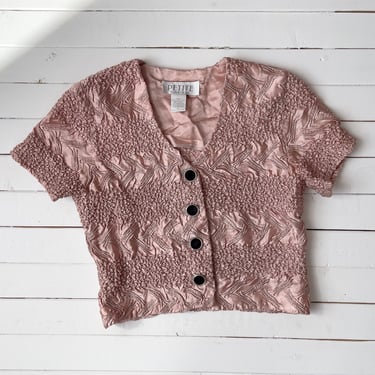 pink bodice blouse y2k vintage blush satin crop top 