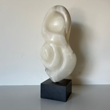 Vintage Free- Form Hand Carved Marble Abstract Sculpture 