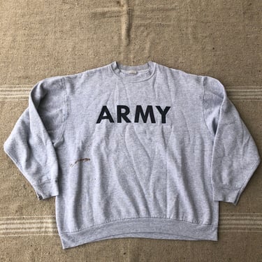90s Grey Army Sweatshirt Small Medium 