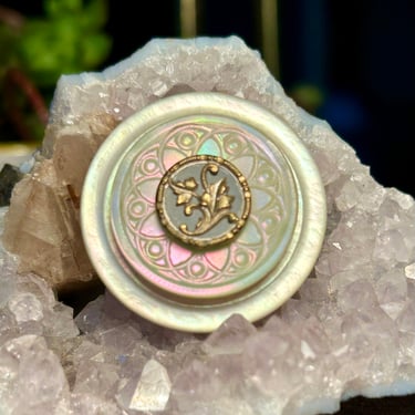 Vintage Mother Of Pearl Button Brooch Handmade One Of A Kind Arts And Crafts Jewelry 