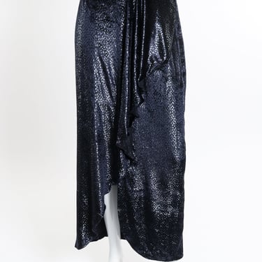 Metallic Silk Velvet Skirt