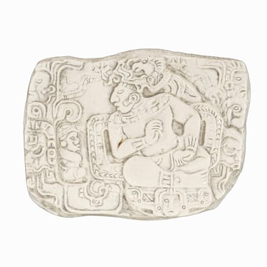 Maya Art Ceramic Tile Mythical Dwarf Alux Wall Plaque 