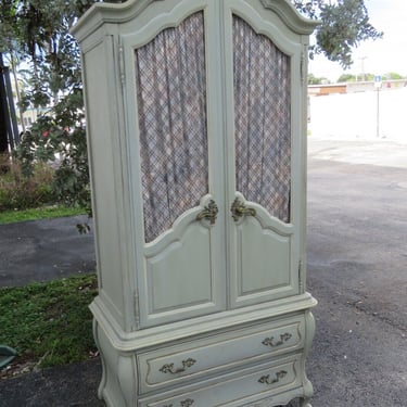 Tall French Bombay Shape Painted Armoire by Vanleigh 3696