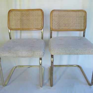 Mid Century Modern Dining Chair Marcel Breuer Chair Cesca Chair 80s Cantilever Chair Wood Wicker dining Chair Pair vintage Wicker Chair 